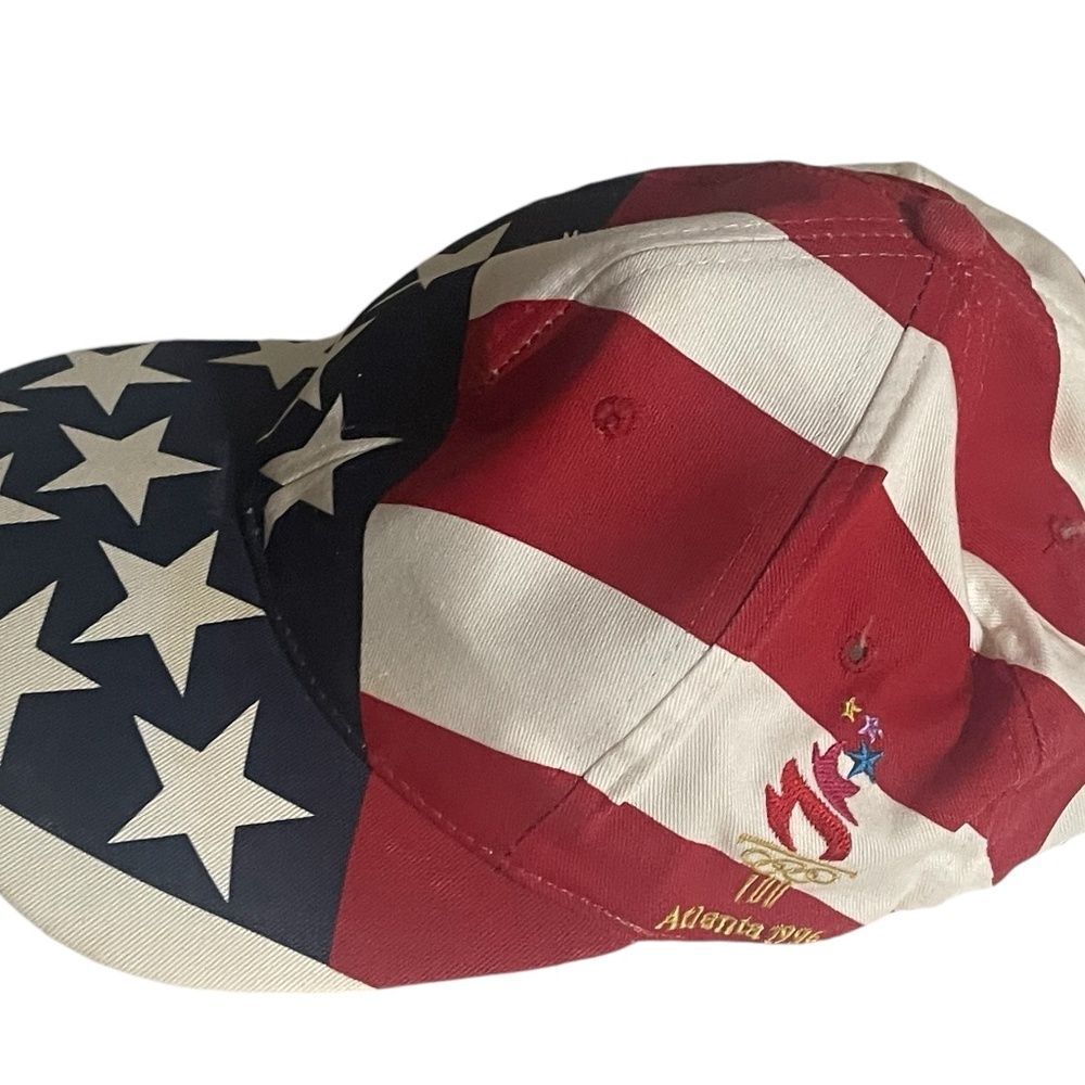 Vintage Atlanta 1996 Olympics United State American Flag hat Snapback cap